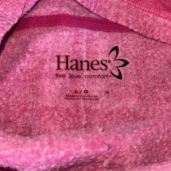 Hanes Womens Pink Hooded Sweatshirt L - Picture 5 of 10